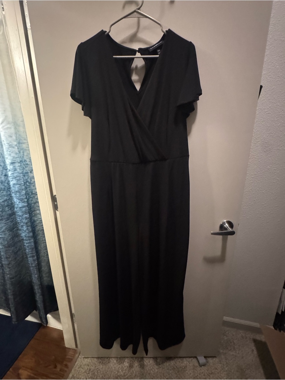 Lane Bryant Black Maxi Wrap-Front Jumpsuit